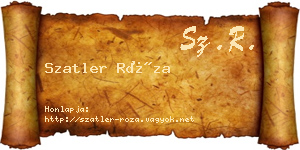 Szatler Róza névjegykártya